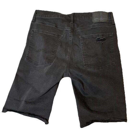 American Eagle Black Mens Next Level Flex Distressed Cutoff Jean Denim Shorts 31 - Picture 2 of 9